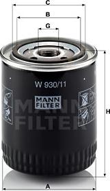 Mann-Filter W 930/11 - Масляный фильтр www.autospares.lv