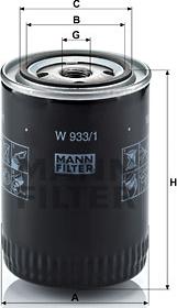 Mann-Filter W 933/1 - Oil Filter www.autospares.lv