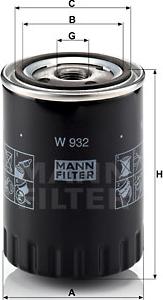 Mann-Filter W 932 - Eļļas filtrs www.autospares.lv