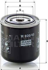 Mann-Filter W 920/46 - Eļļas filtrs autospares.lv