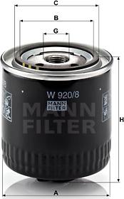 Mann-Filter W 920/8 - Масляный фильтр www.autospares.lv