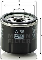 Mann-Filter W 66 - Eļļas filtrs www.autospares.lv