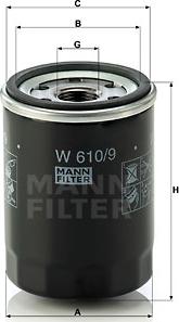 Mann-Filter W 610/9 - Eļļas filtrs www.autospares.lv