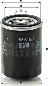 Mann-Filter W 610/1 - Eļļas filtrs autospares.lv