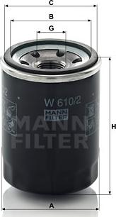 Mann-Filter W 610/2 - Eļļas filtrs www.autospares.lv