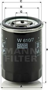 Mann-Filter W 610/7 - Eļļas filtrs autospares.lv