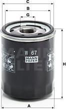 Mann-Filter W 67 - Масляный фильтр www.autospares.lv