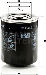 Mann-Filter W 1140/2 - Eļļas filtrs www.autospares.lv