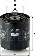 Mann-Filter W 11 007 - Eļļas filtrs www.autospares.lv