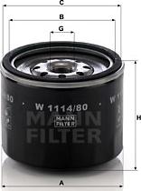 Mann-Filter W 1114/80 - Oil Filter www.autospares.lv