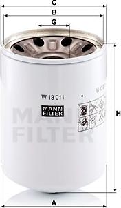 Mann-Filter W 13 011 x - Eļļas filtrs www.autospares.lv