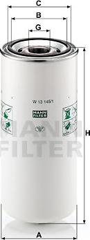 Mann-Filter W 13 145/1 - Eļļas filtrs www.autospares.lv