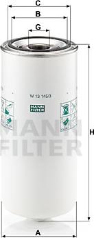 Mann-Filter W 13 145/3 - Eļļas filtrs www.autospares.lv