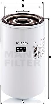 Mann-Filter W 12 205 - Eļļas filtrs www.autospares.lv