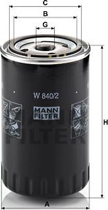 Mann-Filter W 840/2 - Eļļas filtrs autospares.lv