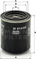 Mann-Filter W 814/80 - Eļļas filtrs autospares.lv