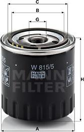 Mann-Filter W 815/5 - Eļļas filtrs autospares.lv