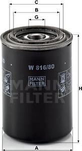 Mann-Filter W 816/80 - Eļļas filtrs www.autospares.lv