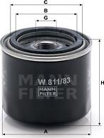 Mann-Filter W 811/83 - Eļļas filtrs www.autospares.lv