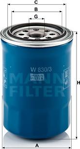 Mann-Filter W 830/3 - Oil Filter www.autospares.lv