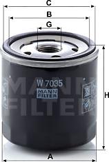 Mann-Filter W 7035 - Eļļas filtrs www.autospares.lv