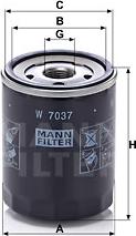 Mann-Filter W 7037 - Oil Filter www.autospares.lv