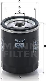 Mann-Filter W 7020 - Масляный фильтр www.autospares.lv