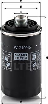 Mann-Filter W 719/45 - Eļļas filtrs www.autospares.lv