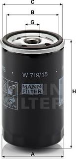 Mann-Filter W 719/15 - Масляный фильтр www.autospares.lv