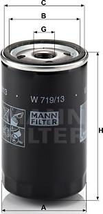 Mann-Filter W 719/13 (10) - Eļļas filtrs autospares.lv