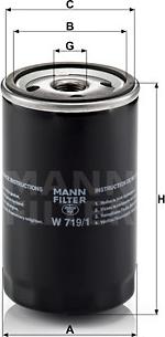 Mann-Filter W 719/1 - Eļļas filtrs www.autospares.lv