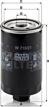 Mann-Filter W 719/21 - Eļļas filtrs www.autospares.lv