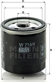 Mann-Filter W 714/4 - Масляный фильтр www.autospares.lv