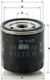 Mann-Filter W 714/3 - Oil Filter www.autospares.lv