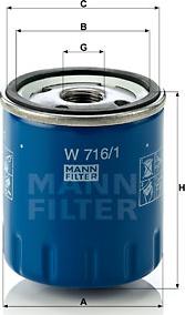 Mann-Filter W 716/1 - Масляный фильтр www.autospares.lv