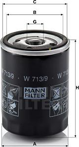 Mann-Filter W 713/9 - Масляный фильтр www.autospares.lv