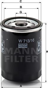 Mann-Filter W 713/16 - Eļļas filtrs www.autospares.lv