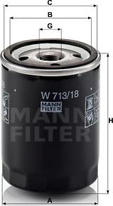 Mann-Filter W 713/18 - Eļļas filtrs autospares.lv