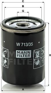 Mann-Filter W 713/35 - Масляный фильтр www.autospares.lv