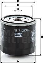 Mann-Filter W 713/36 - Oil Filter www.autospares.lv