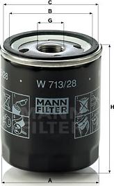 Mann-Filter W 713/28 - Eļļas filtrs autospares.lv