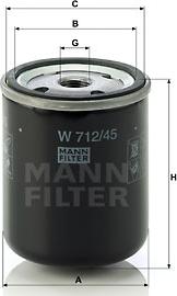 Mann-Filter W 712/45 - Hidrofiltrs, Automātiskā pārnesumkārba www.autospares.lv