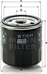 Mann-Filter W 712/41 - Eļļas filtrs autospares.lv