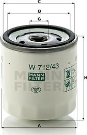 Mann-Filter W 712/43 (10) - Eļļas filtrs www.autospares.lv