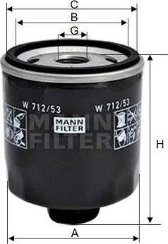 Mann-Filter W 712/53 - Eļļas filtrs www.autospares.lv