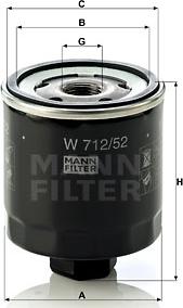 Mann-Filter W 712/52 - Oil Filter www.autospares.lv