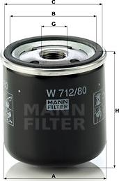 Mann-Filter W 712/80 - Oil Filter www.autospares.lv