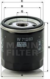 Mann-Filter W 712/83 - Eļļas filtrs www.autospares.lv