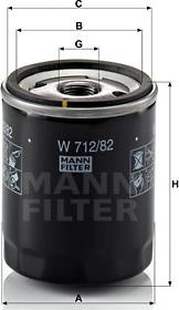 Mann-Filter W 712/82 - Eļļas filtrs autospares.lv