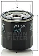 Mann-Filter W 712/32 - Eļļas filtrs autospares.lv